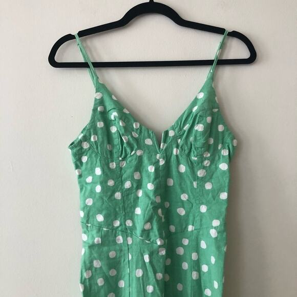 Urban Outfitters Green Polka Dot Midi Dress - Picture 3 of 8